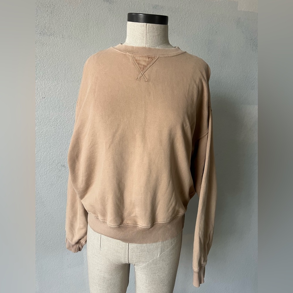 Women’s Aerie American Eagle Outfitters Beige tan pullover boxy crop Sweatshirt